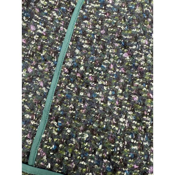 J. Crew Wool Mohair Blend Tweed Short Mini Skirt Lined NEW Size 10 Black Green - Picture 9 of 10
